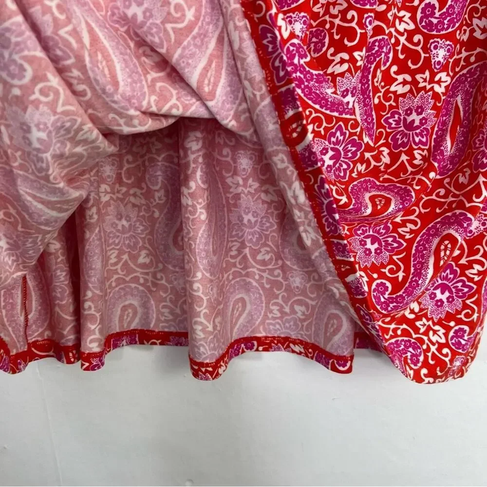 Boden Pull On Jersey Enchanted Paisley Pink Print Skirt Size 6 Petite